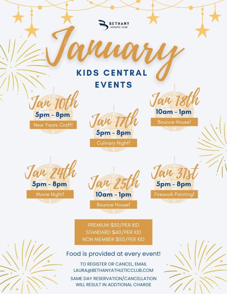 Jan Kid Central Events at Bethany Athletic Club in Portland Oregon