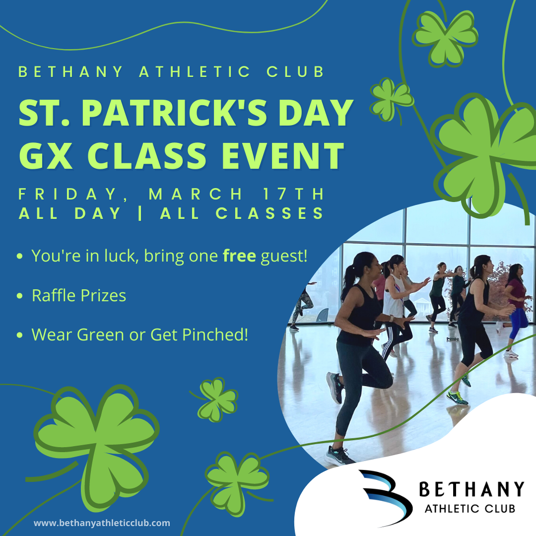 Bethany Athletic Club St. Patrick's Day GX Class Event
