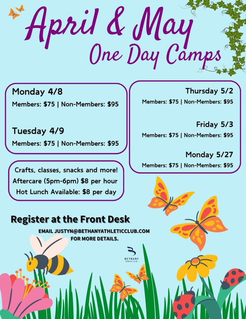 April & May 2024 Kids Camps in Portland Oregon at Bethany Athletic Club