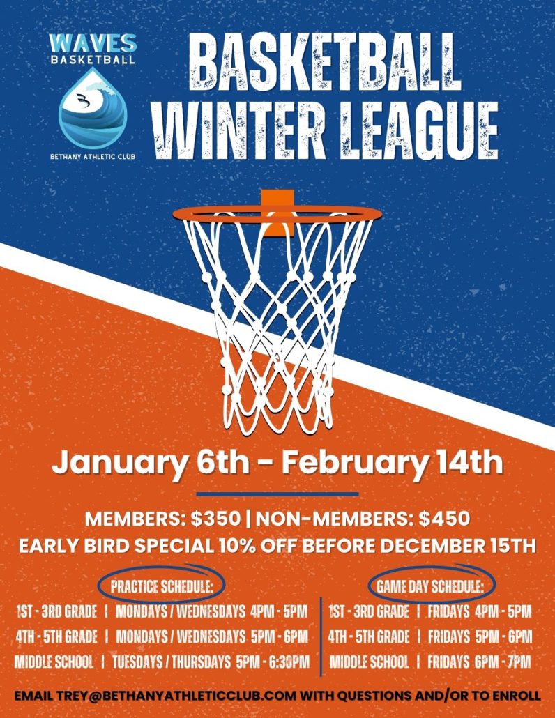 Basketball League Flyer at Bethany Athletic Club in Portland Oregon